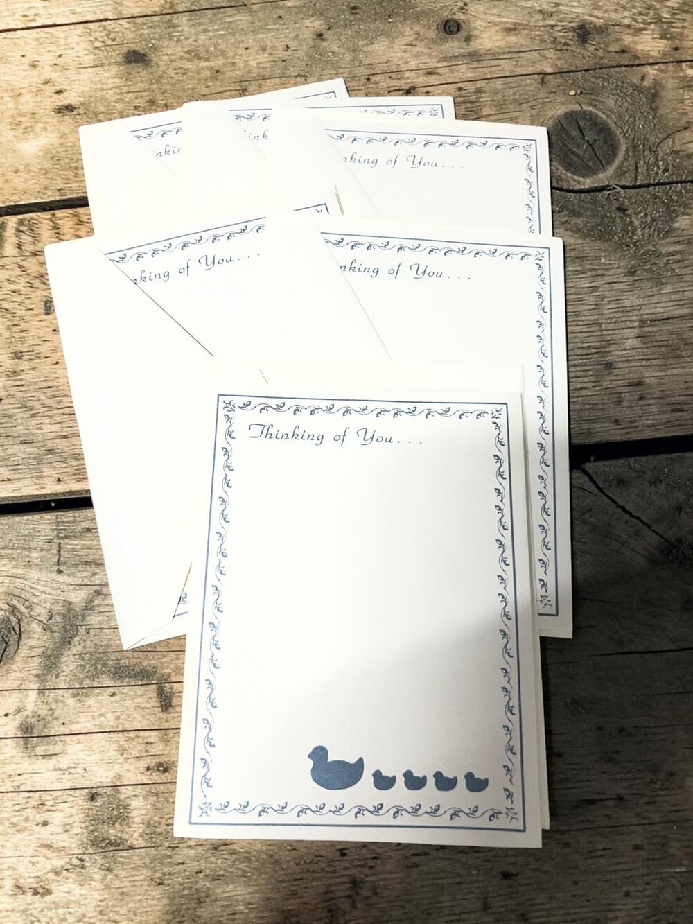 Vintage Thinking of You Stationery Set 5 Cards & Envelopes Duck Family Letter